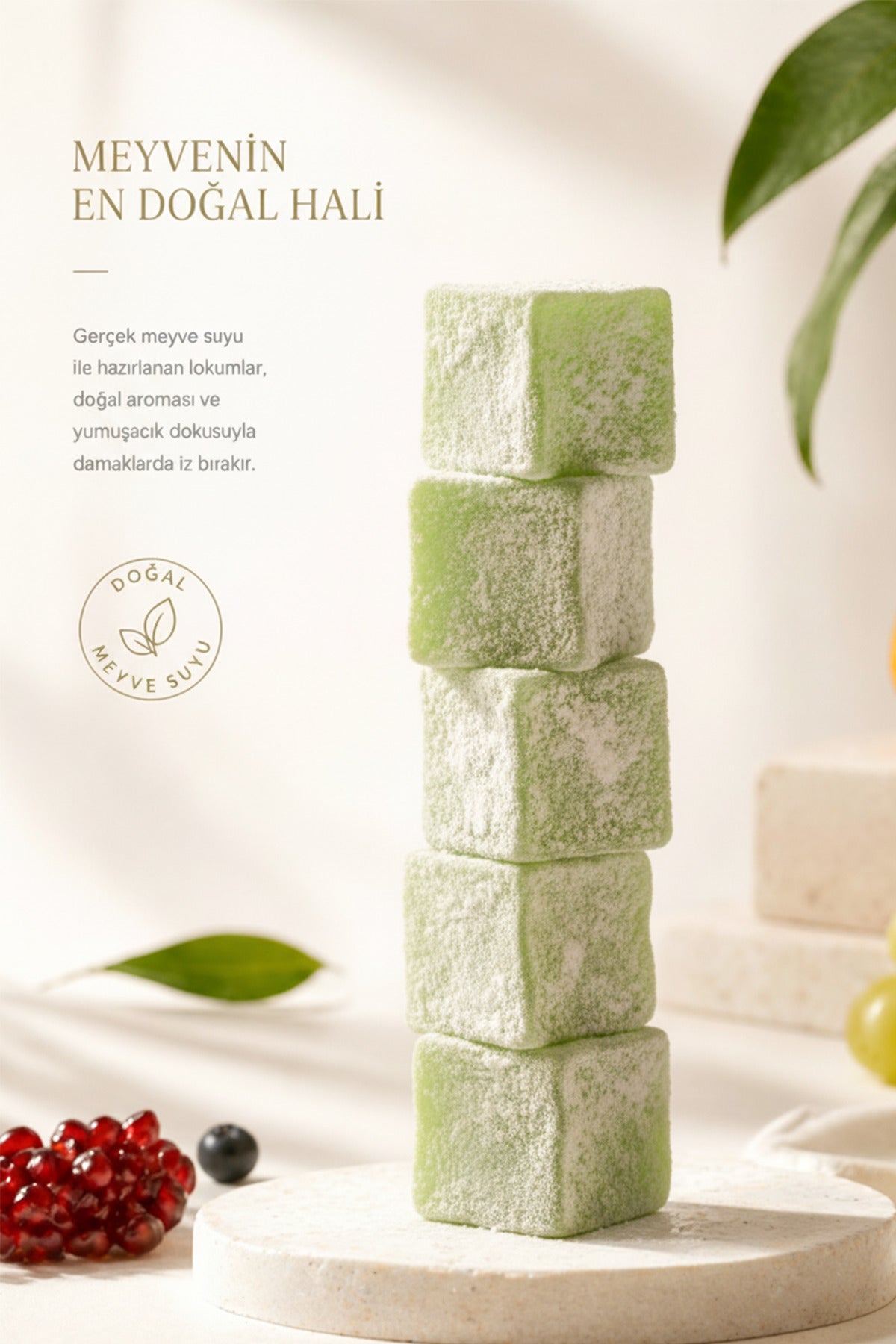 Antep Pazari Mint Flavored Turkish Delight 400g - MALLTURK