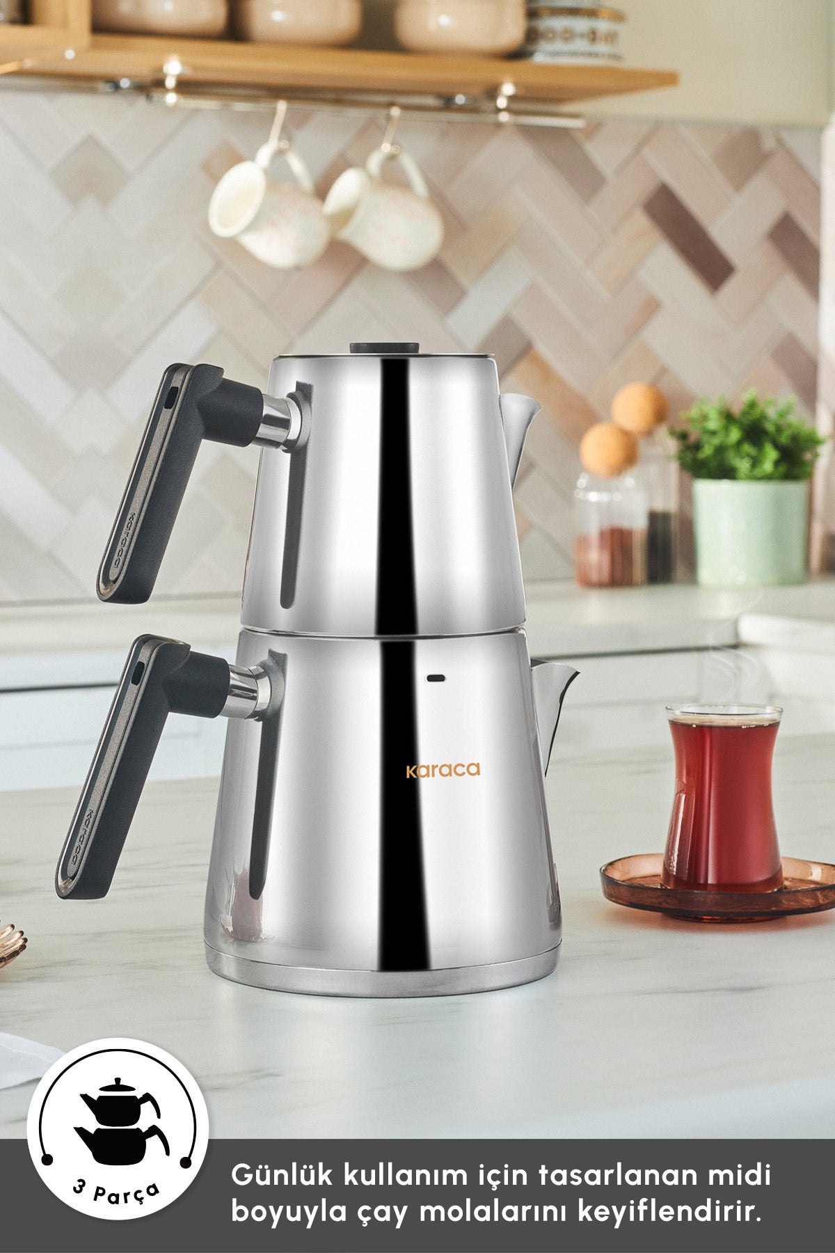 Karaca Ada induction Base Midi Teapot Set - MALLTURK