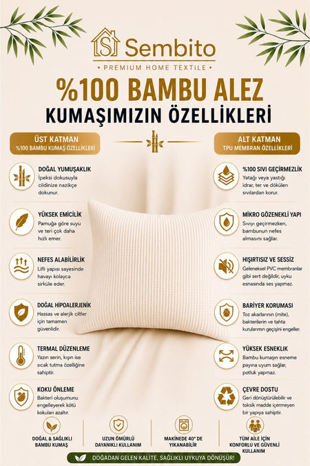 SEMBITO Bamboo Pillow Protector - MALLTURK