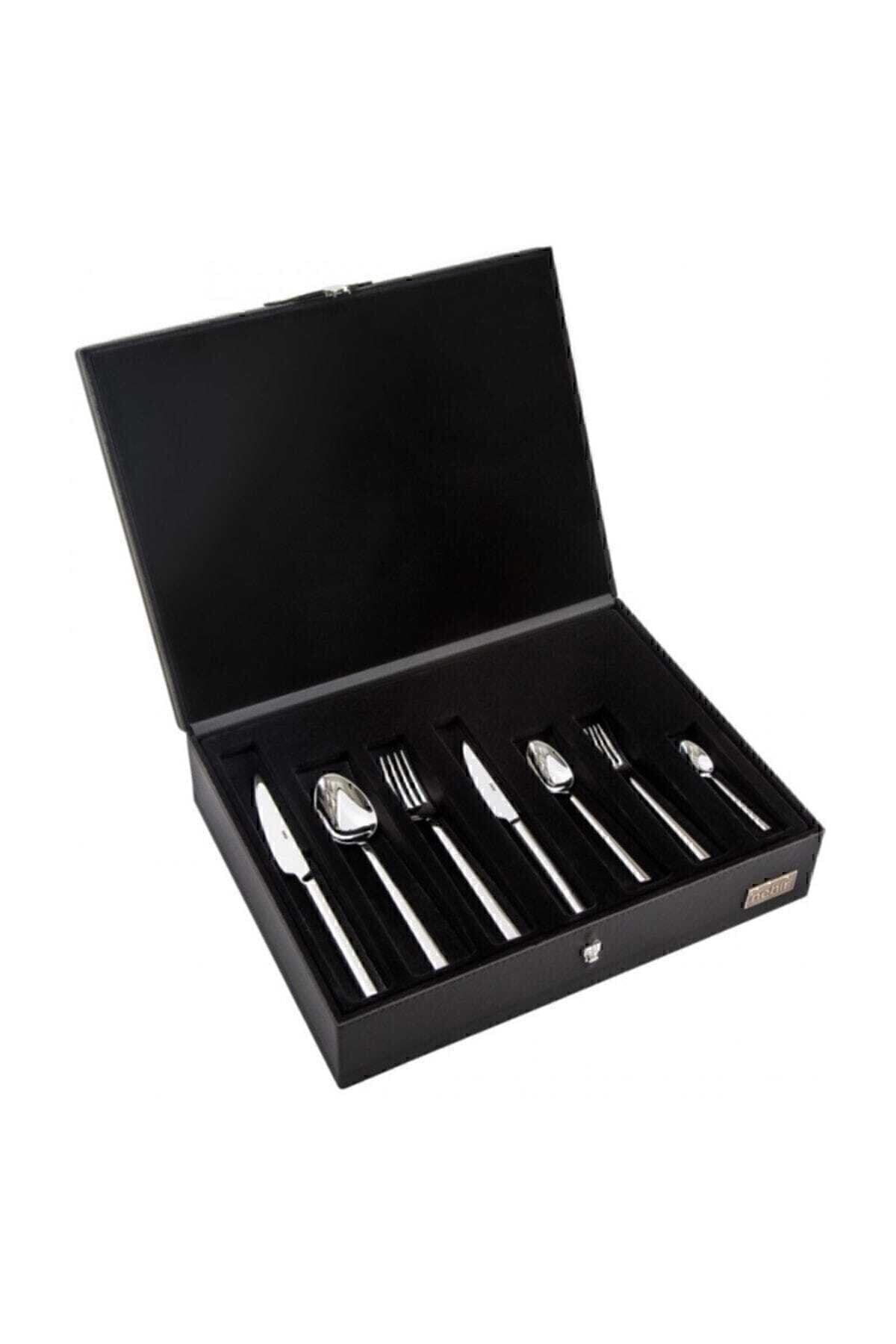 Nehir katre Plain 84 Piece deri Boxed Flatware Set