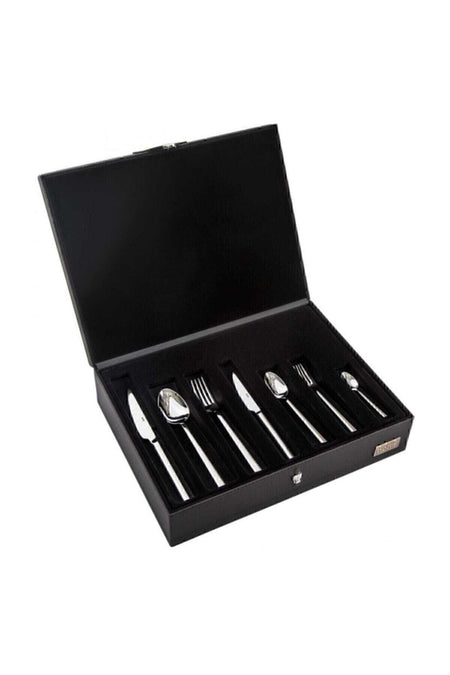 Nehir katre Plain 84 Piece deri Boxed Flatware Set