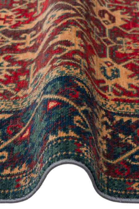 Cool Rug Mardin Red New Zealand Wool Vintage Ethnic Traditional Pattern Classic Misafir Odasi Living Room Rug