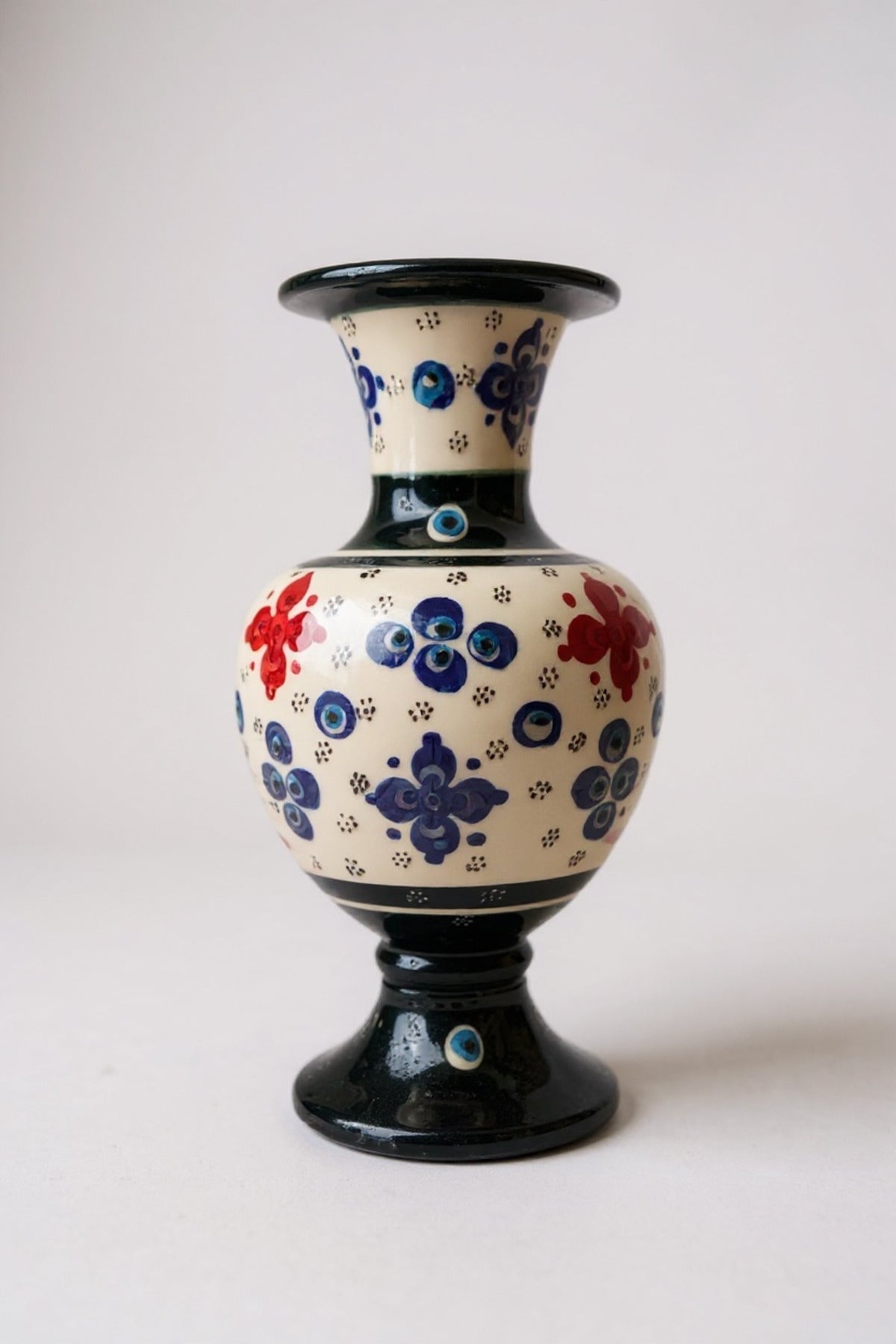 STORESZA Handmade Wheelwork 20cm Lace Alhambra Ceramic Vase Green - MALLTURK