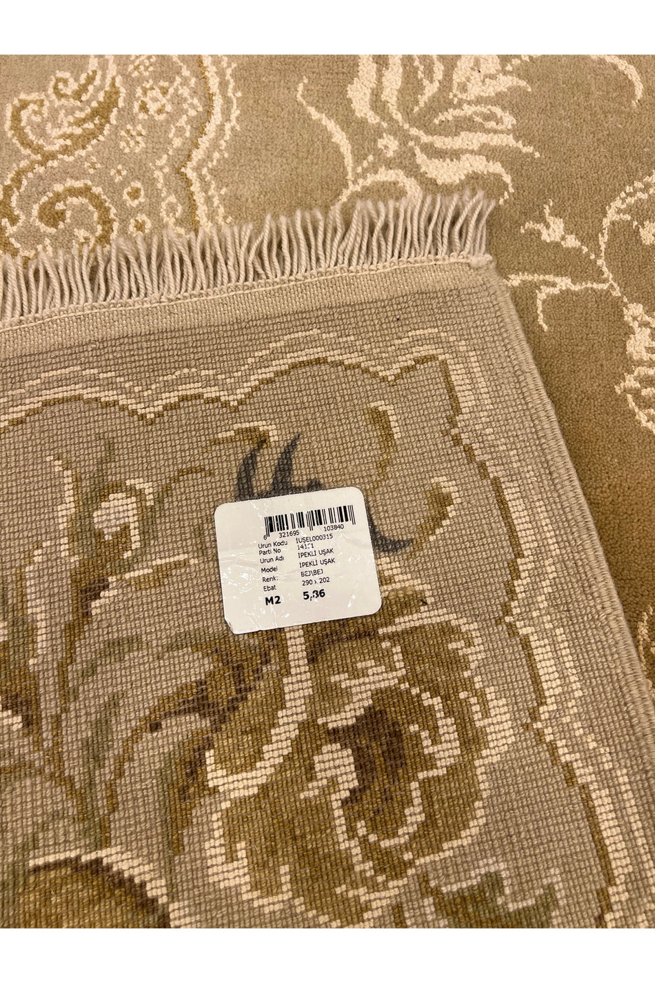 RD RAMAZAN DAG Hand Rug Art Hand-Woven Silk Blend Usak Rug Special Weave Collector Piece Size 292x205