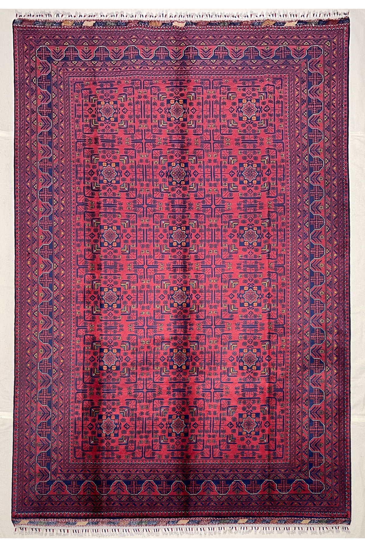 Afghan Rug Hand-Woven 6 Meter 100% Wool Natural Dye Handicraft Harika Yeni Yildiz Design