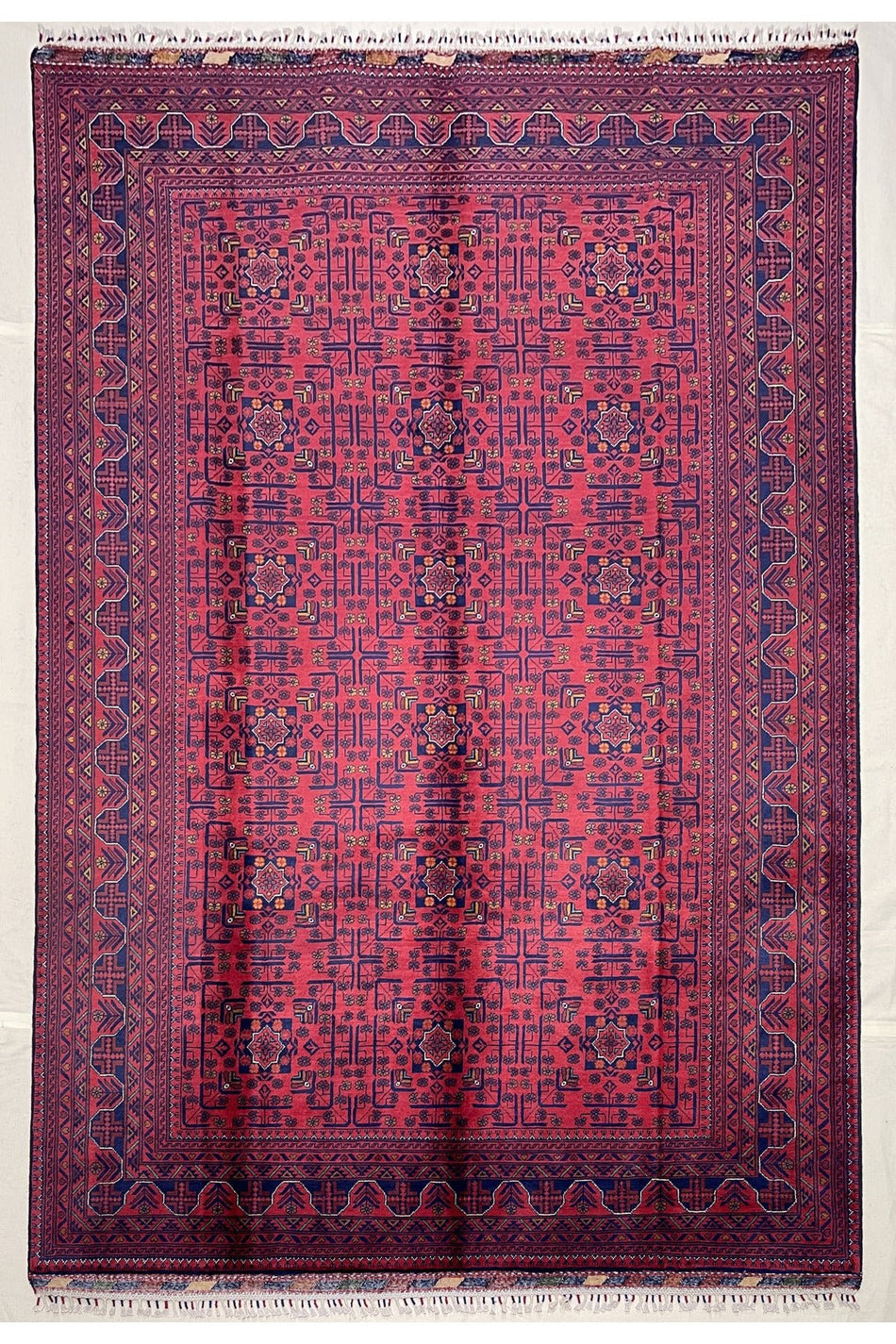 Afghan Rug Hand-Woven 6 Meter 100% Wool Natural Dye Handicraft Harika Yeni Yildiz Design - MALLTURK