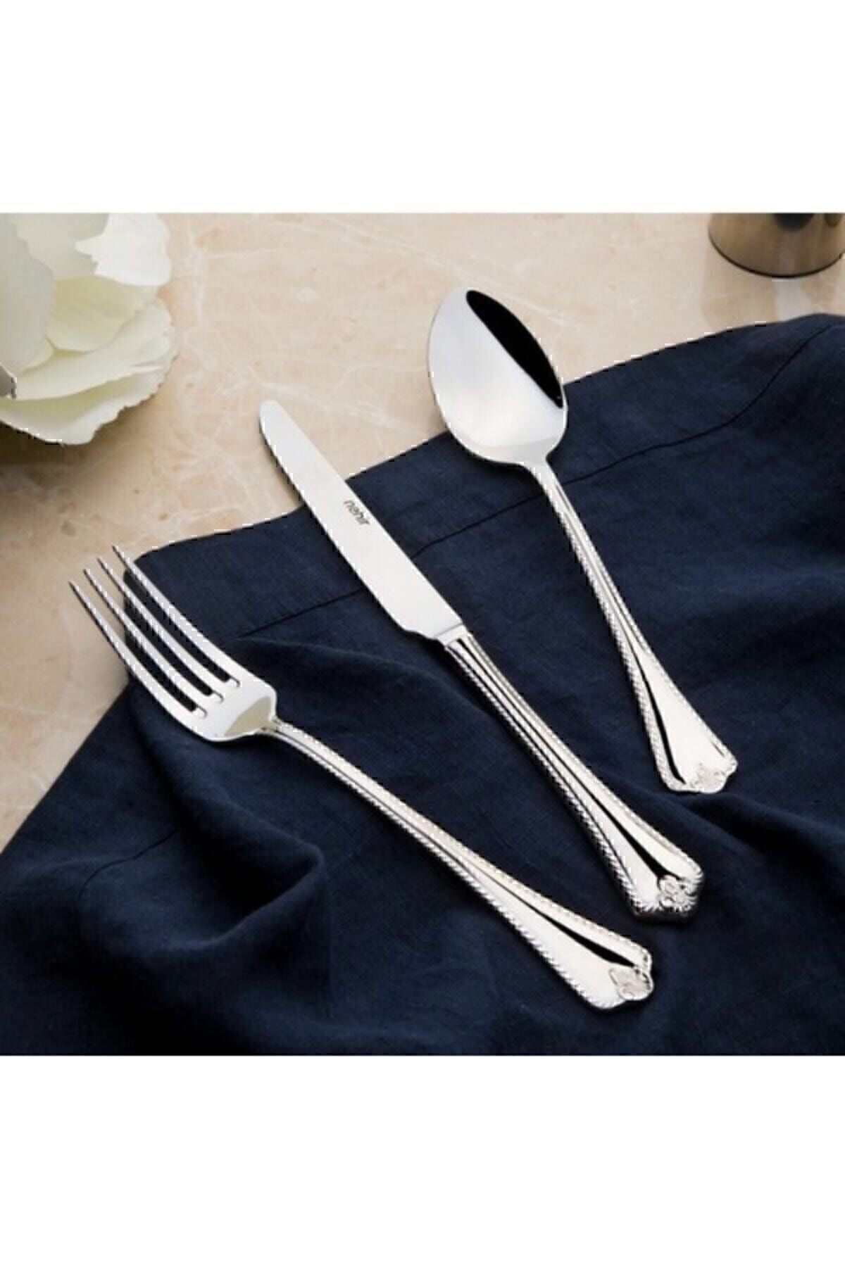 Nehir fulya Plain 12 Piece yemek Fork Set - MALLTURK