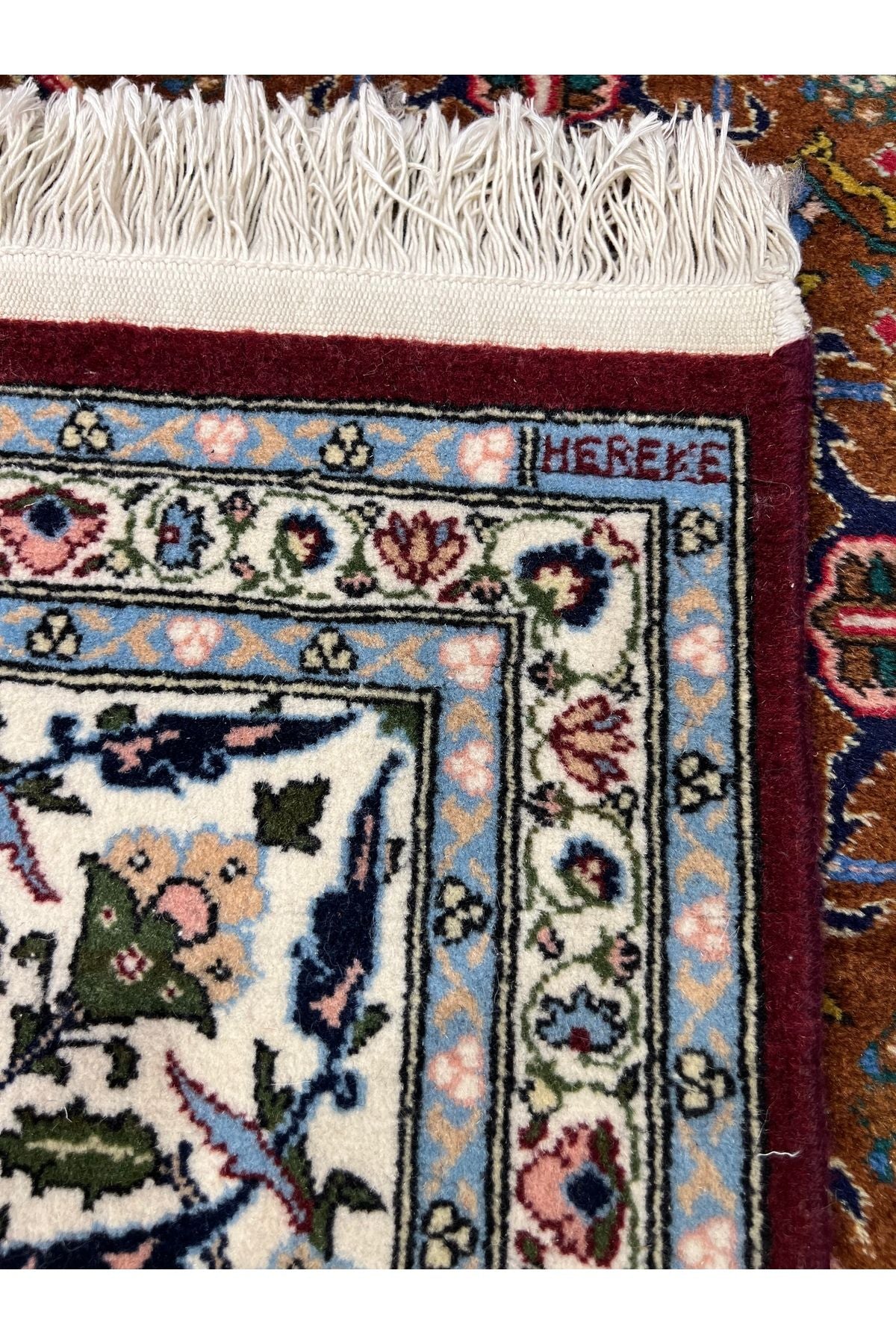 RD RAMAZAN DAG Hand Rug Art Hand-Woven Hereke Rug Signed Seven Mountains Flower 300x200 - MALLTURK
