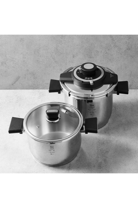 Hisar HSR-Tempus Pressure Cooker Set 4Lt + 7Lt Black - MALLTURK