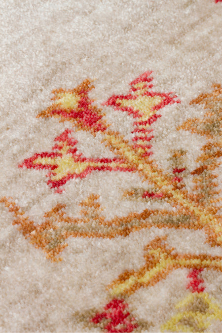 Nesem Hali Boutique EKO Hali Zara ZR 08 Beige Autumn Round Handcrafted Modern Usak Rug - MALLTURK