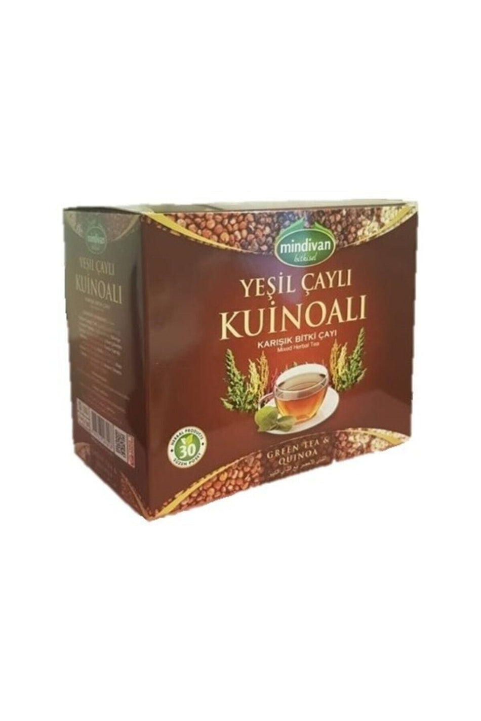 Teh Hijau dan Teh Herbal Campuran Quinoa Mindivan, 30 Kantong Teh Filter