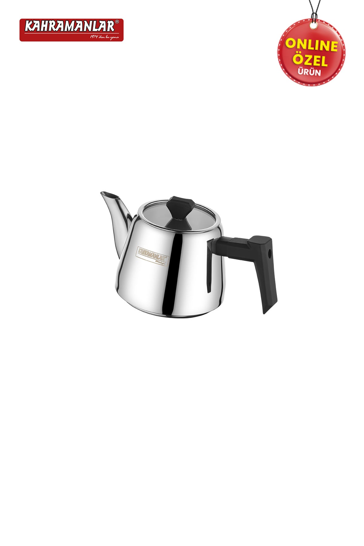 Kahramanlar Luna Medium Size Black Teapot Set - MALLTURK
