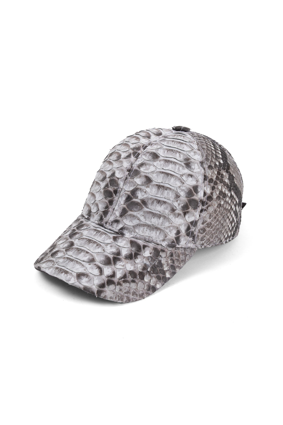 Fubileather Python Skin Baseball Cap Unisex Gray