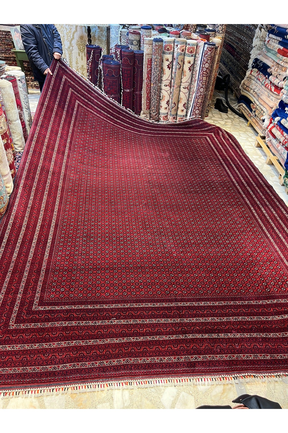 RD RAMAZAN DAG Hand Rug Art Hand-Woven Afgan Haca Roshnai Rug Premium Quality Size 390x300 - MALLTURK