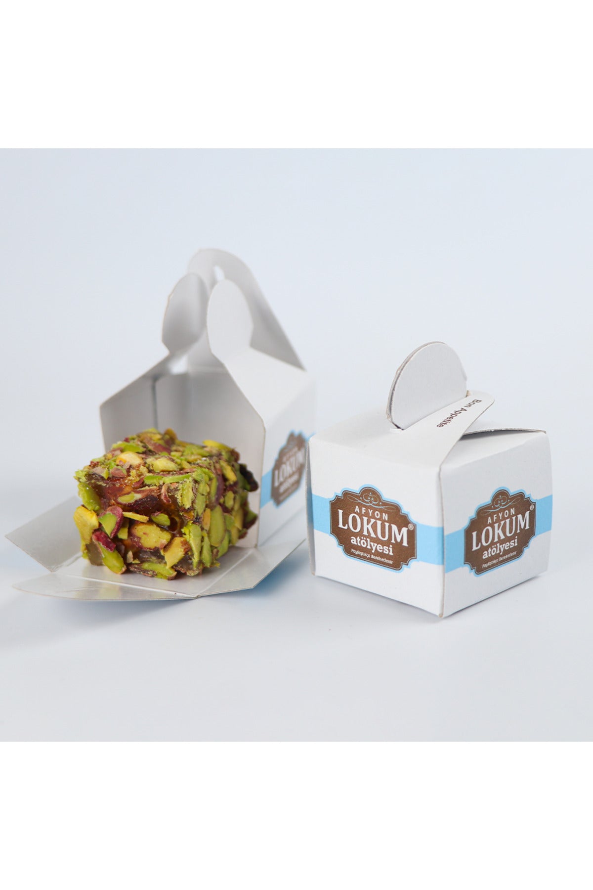 Lokum Atolyesi Honey Pistachio Turkish Delight file Pistachio fistigi Coated 250g 10 Pieces Single Boxes - MALLTURK