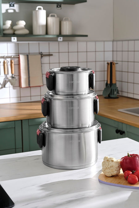 Karaca Yenka Induction Compatible 6 Piece Katlanabilir Kulplu Cookware Set