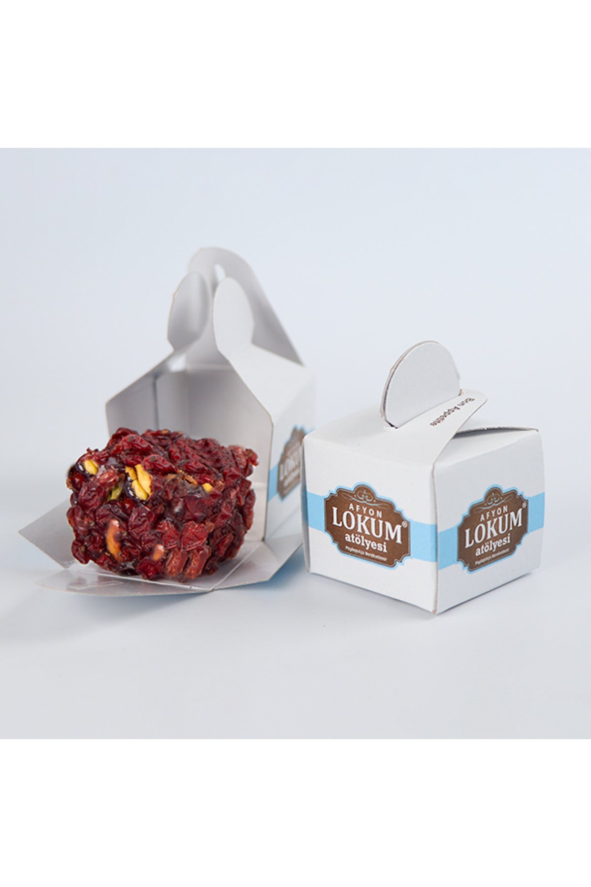 Lokum Atolyesi Pistachio Turkish Delight zeresk Coated 250g 10 Pieces Single Boxes - MALLTURK