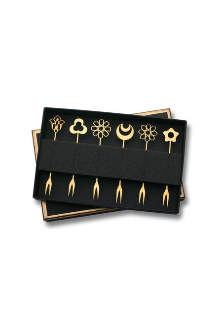 KORKMAZ ikona 6li gold Fork Set a2495 - MALLTURK
