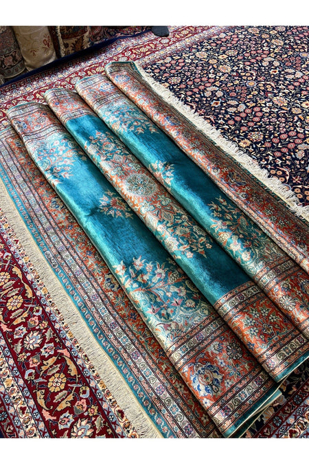 RD RAMAZAN DAG Hand Rug Art Hand-Woven Kayseri Cinar Pure Silk Rug Signed Collector Piece Size 280x173