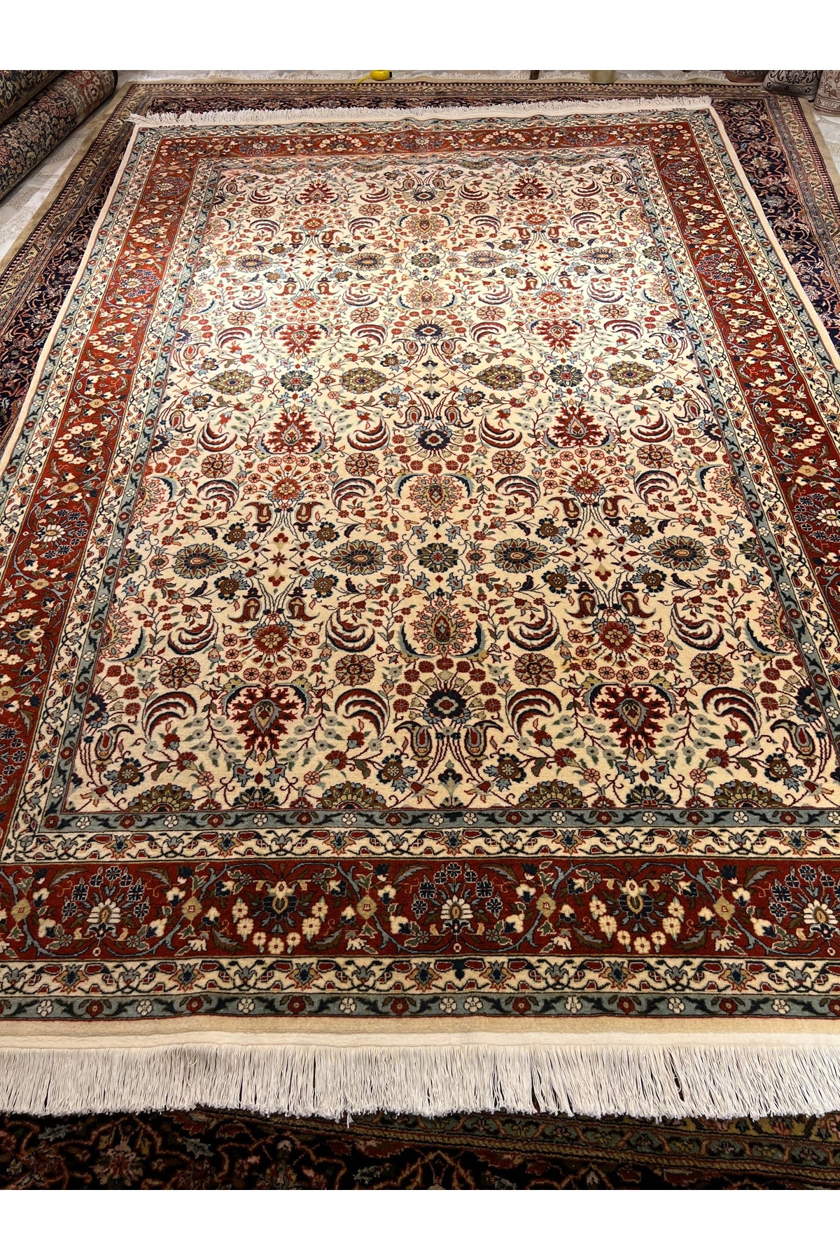 RD RAMAZAN DAG Hand Rug Art Hand-Woven Hereke Rug Seven Mountains Flower Design Size 300x200 - MALLTURK