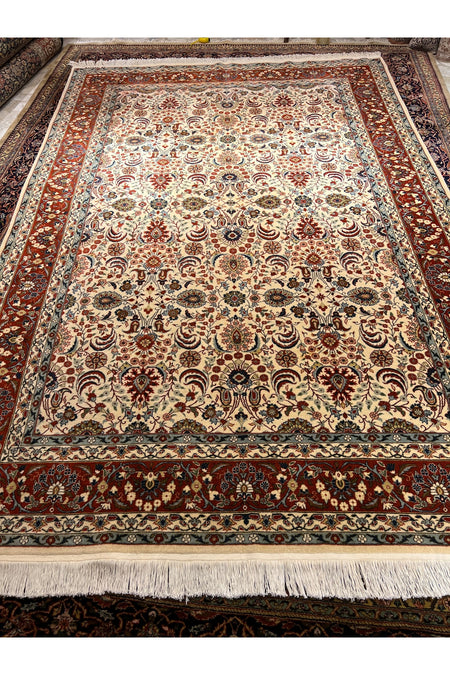 RD RAMAZAN DAG Hand Rug Art Hand-Woven Hereke Rug Seven Mountains Flower Design Size 300x200 - MALLTURK