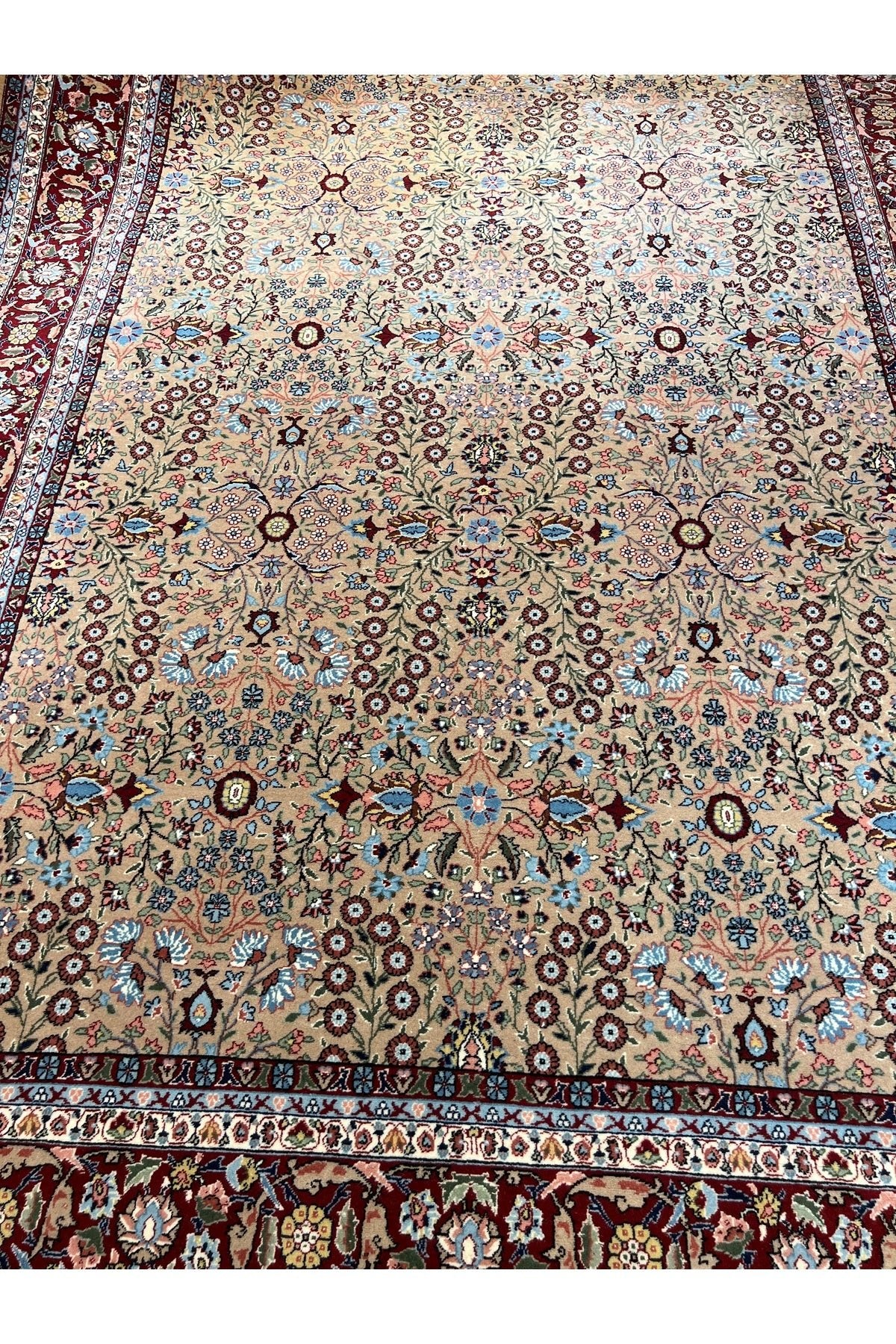 RD RAMAZAN DAG Hand Rug Art Hand-Woven Sumerbank Hereke Rug Signed Seven Mountains Flower Premium Quality Size 305x200 - MALLTURK