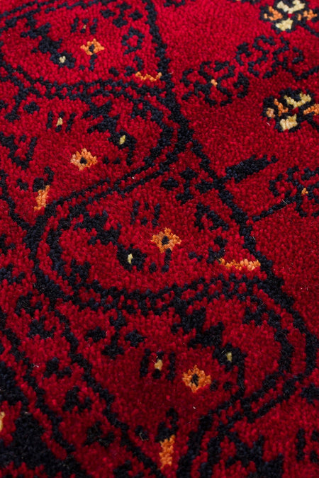 Cool Hali Beyoglu Red Vintage Authentic Round Rug Tencel Natural Yarn Handwoven Circle Home Room Living Room Rug - MALLTURK