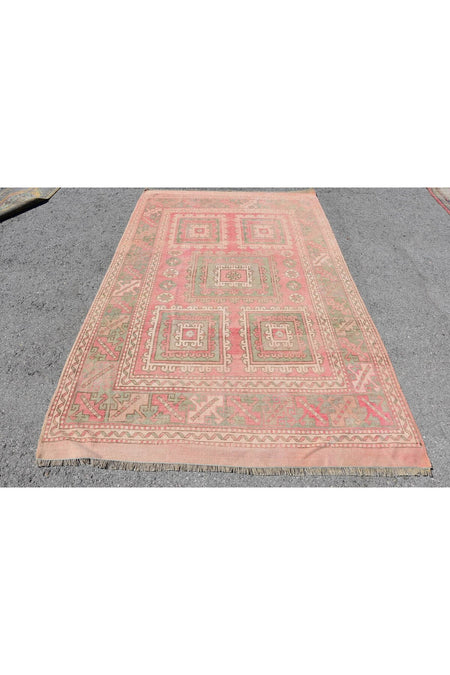 Kayra Export Hand-Woven Rug, Turkish Rug Orange Multicolor Rug, 176x342 Cm