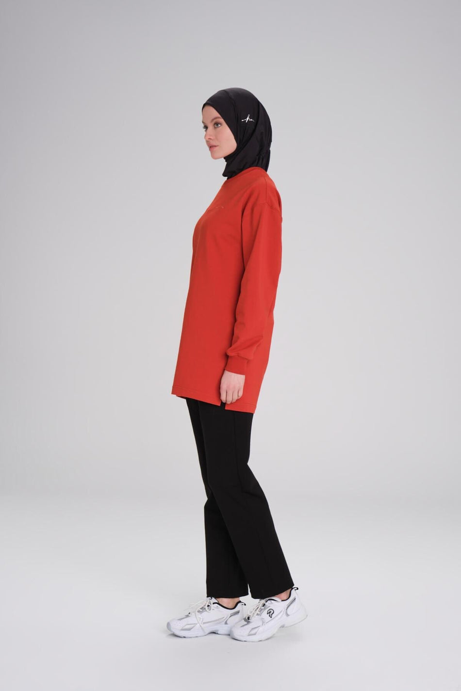 Hasema Soft Textured Oversize Terracotta Basic Casual Sweatshirt ACT-22