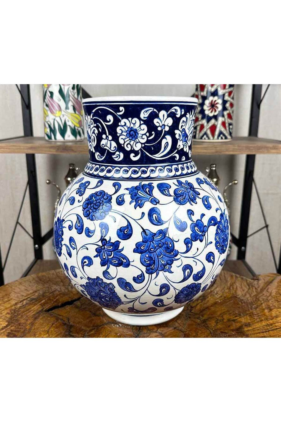 Cini Evi Palace Blue – Iznik Tile Shah Vase - MALLTURK