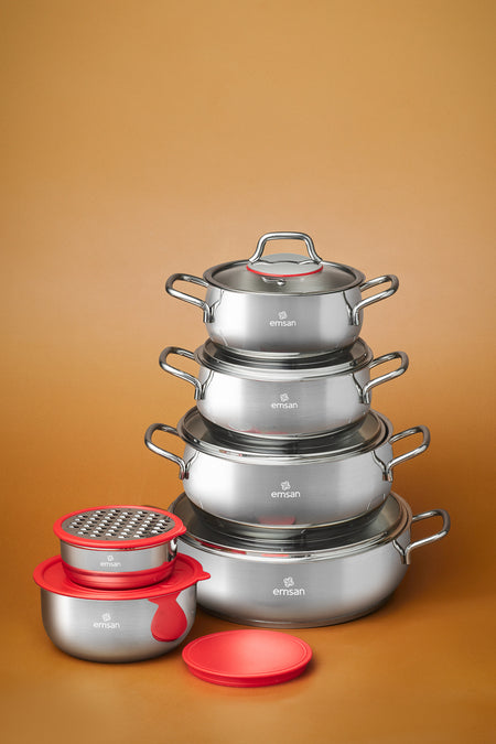 Emsan Emirgan XL 13 Piece Cookware Set Saklama Kabi Hediyeli - MALLTURK