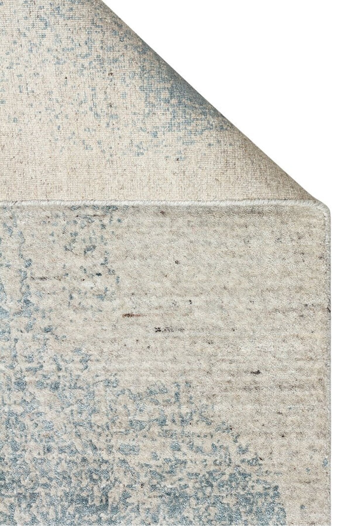Kalesta Rug Grace Beige Blue, Self-Patterned Pattern Wool, Viscose and Cotton Blend Pattern Elegant Living Room Rug - MALLTURK