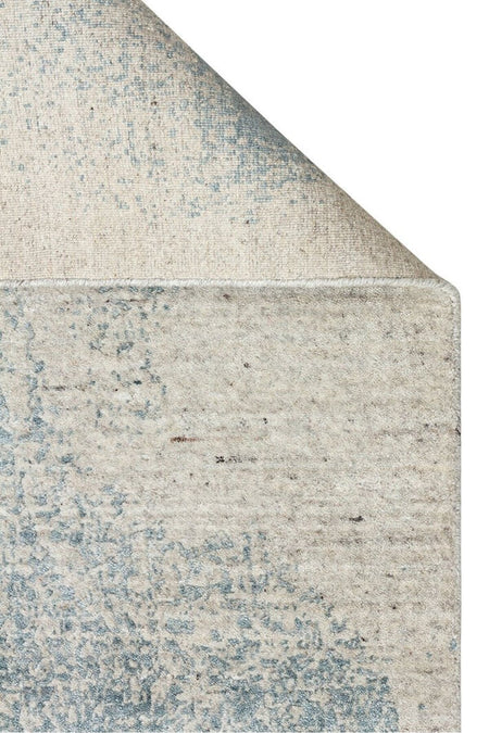 Kalesta Rug Grace Beige Blue, Self-Patterned Pattern Wool, Viscose and Cotton Blend Pattern Elegant Living Room Rug - MALLTURK