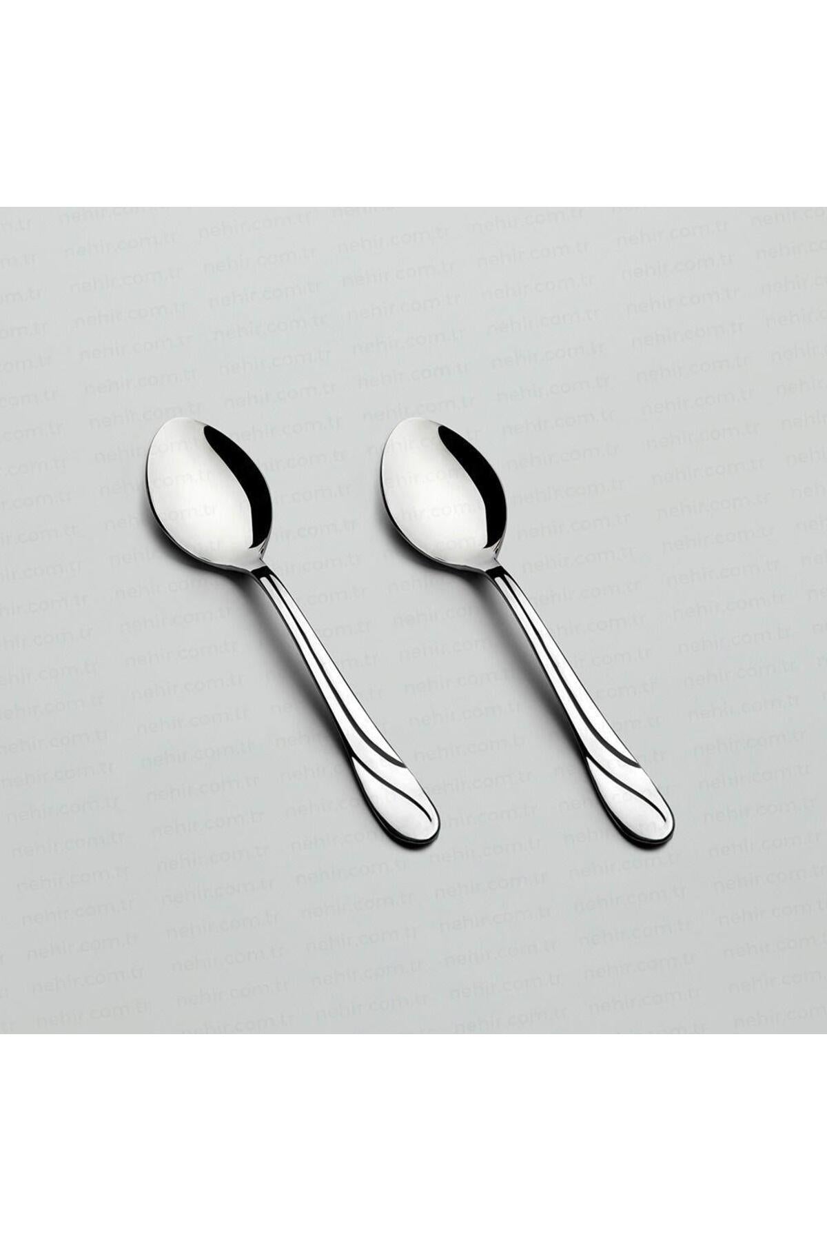 Nehir safir Dessert Spoon 6 Pack Stainless Steel tatli Spoon 18 10 - MALLTURK