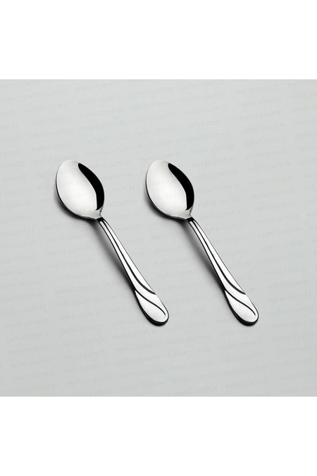 Nehir safir Dessert Spoon 6 Pack Stainless Steel tatli Spoon 18 10 - MALLTURK