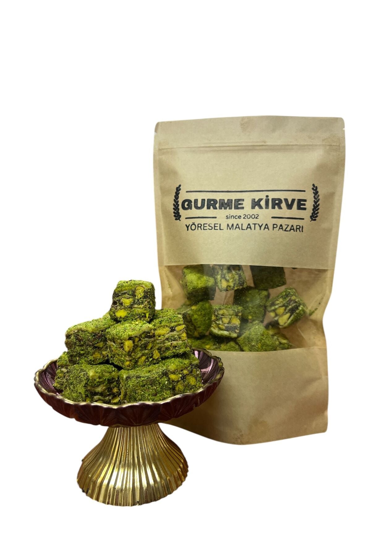 gurmekirve bol Pistachio Sliced Turkish Delight 200 g - MALLTURK