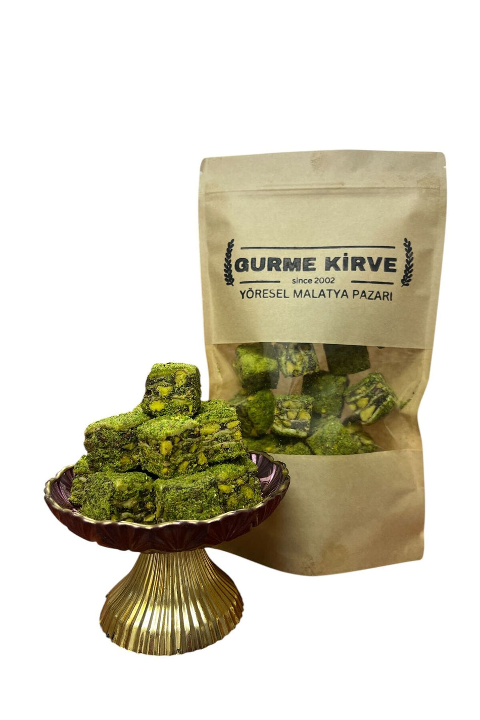 gurmekirve bol Pistachio Sliced Turkish Delight 200 g - MALLTURK