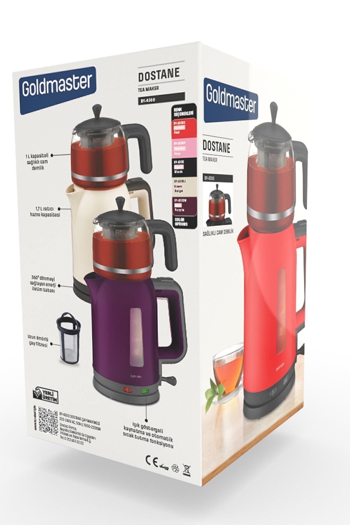 GoldMaster Dostane Glass Teapot BPA-Free Tea Maker and Water Kettle - MALLTURK