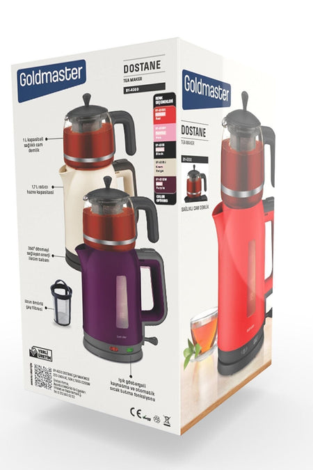 GoldMaster Dostane Glass Teapot BPA-Free Tea Maker and Water Kettle - MALLTURK