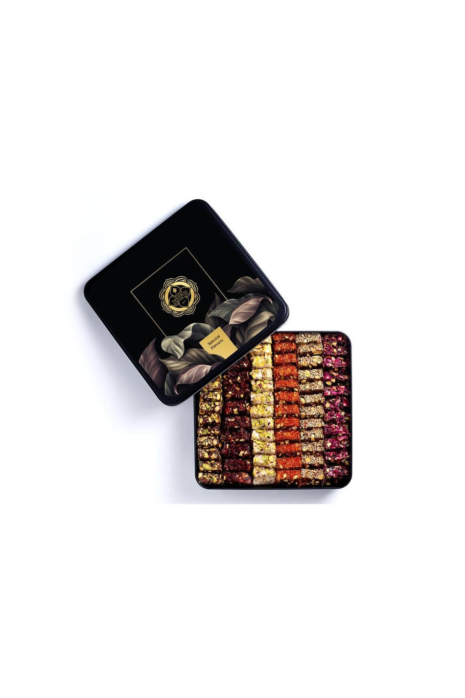 MESHUR safranbolu lokumcusu Gift Box metal kutuda Assorted fitil Turkish Delight 1080 g - MALLTURK