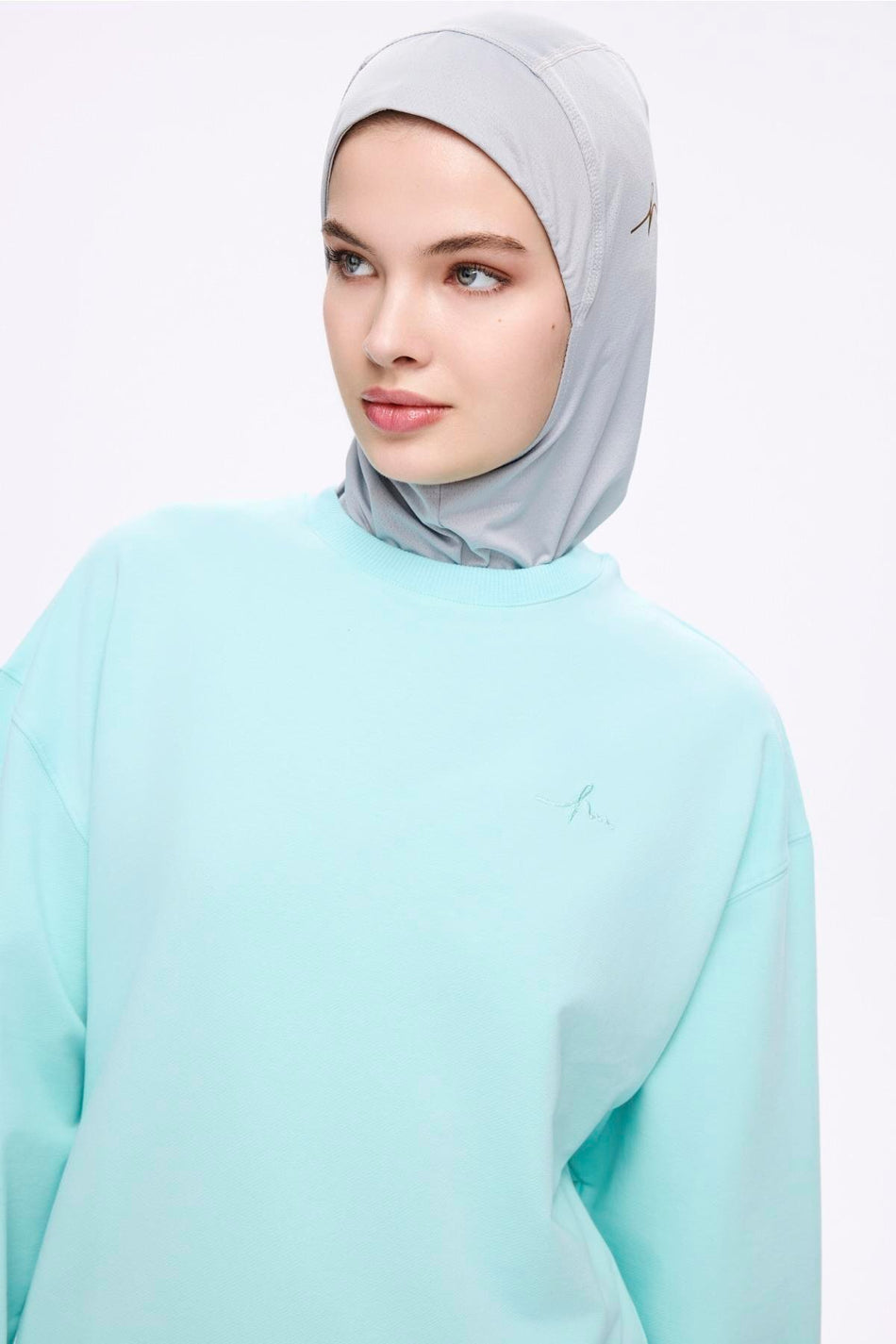 Hasema Soft Textured Oversize Green Basic Casual Sweatshirt ACT-22