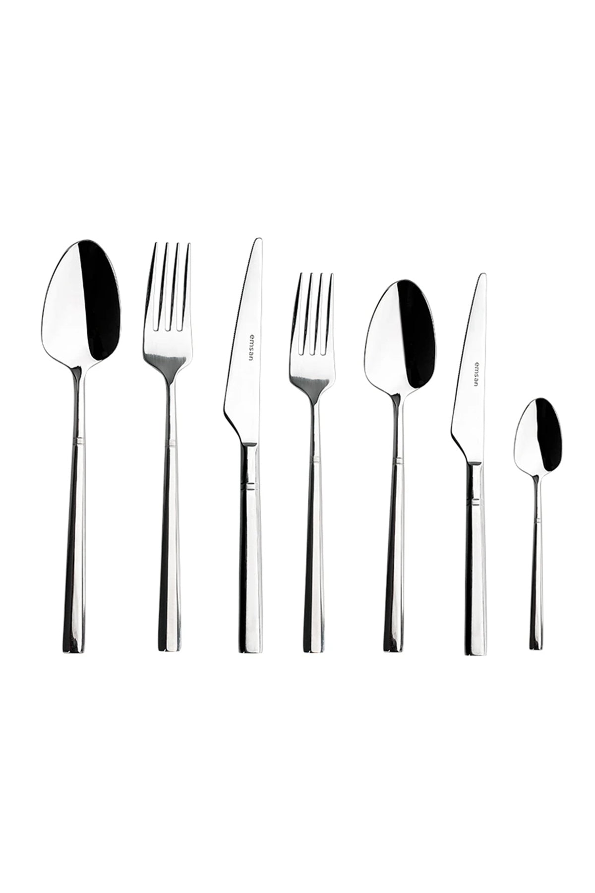 Emsan premium penta platin 84 Piece 12 Place Setting Flatware Set luks Boxed - MALLTURK