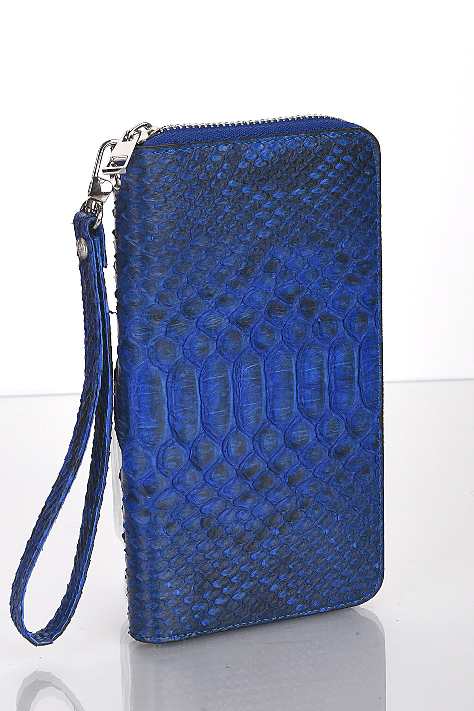 Fubileather Large Wallet Genuine Snake Skin Zipper Handheld