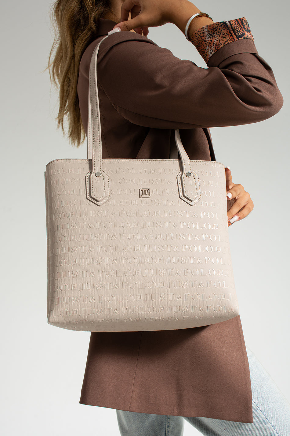 Just Polo Women's Shoulder Bag Stone - MALLTURK