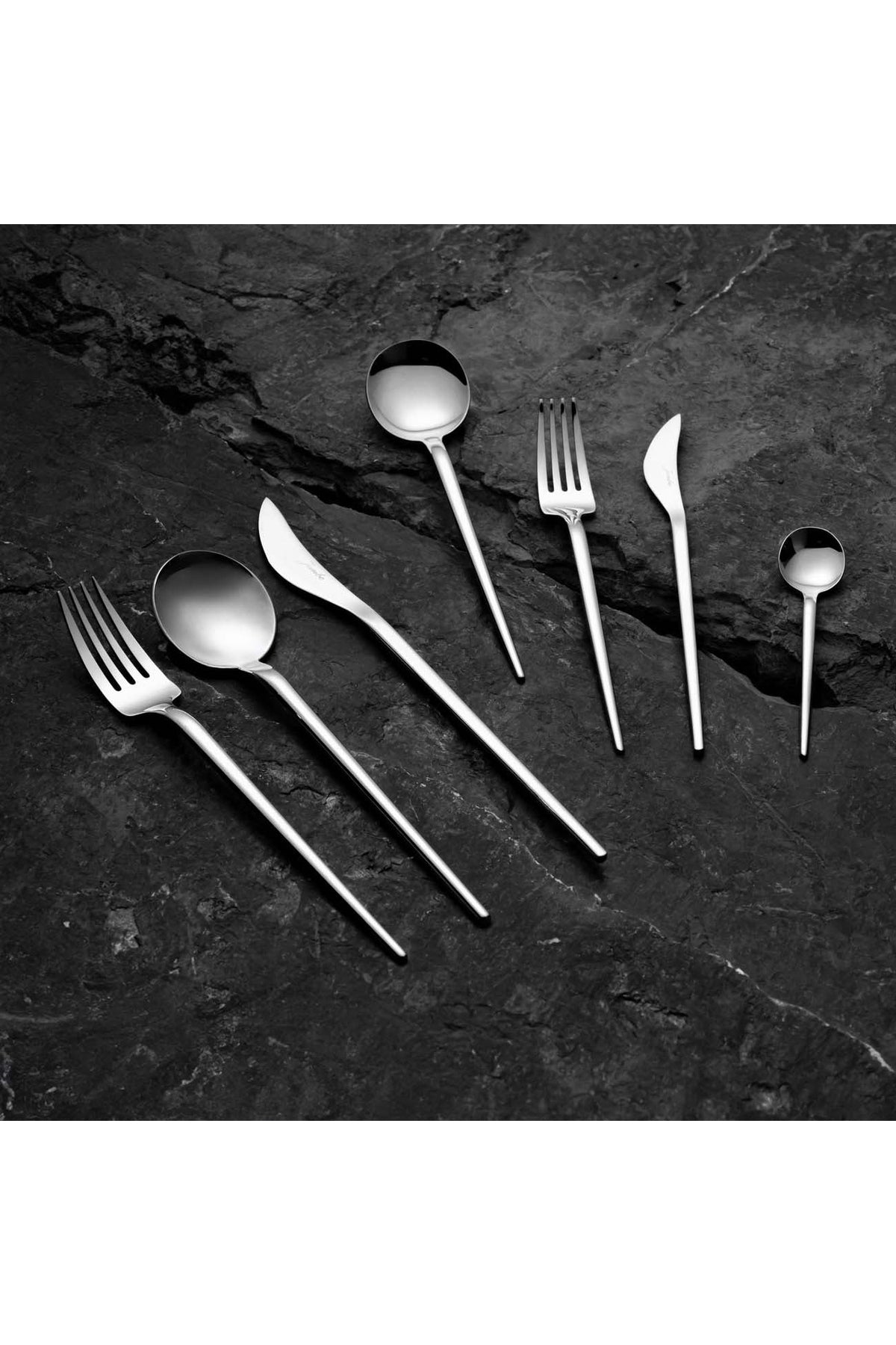Jumbo 4400 fallen 84 Piece 12 Place Setting Steel Flatware Set - MALLTURK