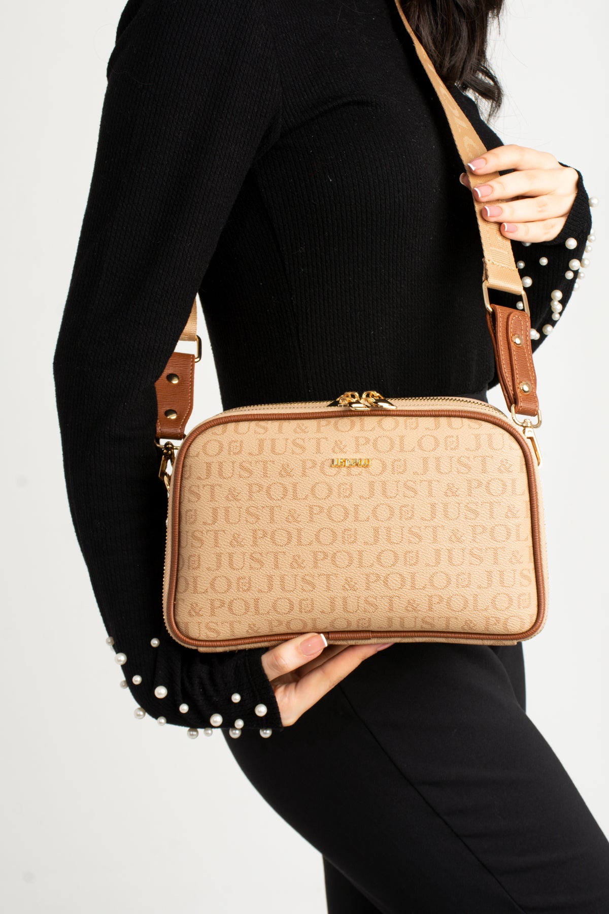 Just Polo Women's Shoulder Bag New Season 2053 Brown Casual Bag - MALLTURK