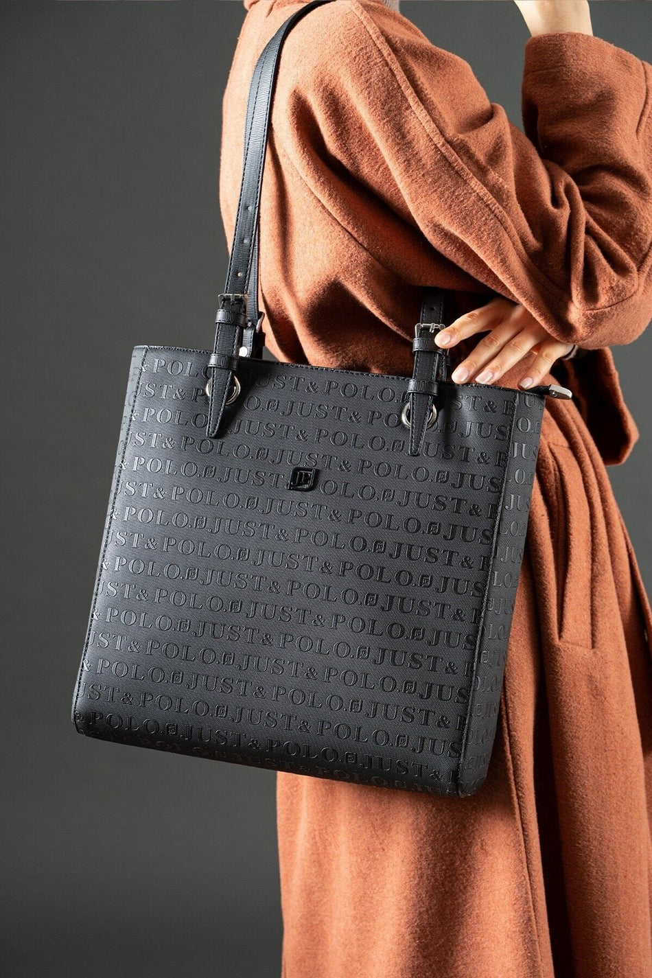 Just Polo Women's Embossed Print OverSIZEd Shoulder Bag i Jpm4067 - MALLTURK