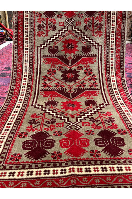 RD RAMAZAN DAG Hand Rug Art Hand-Woven Yagcibedir Rug Wool Fringe with Kirman Wool Woven Size 160x90..