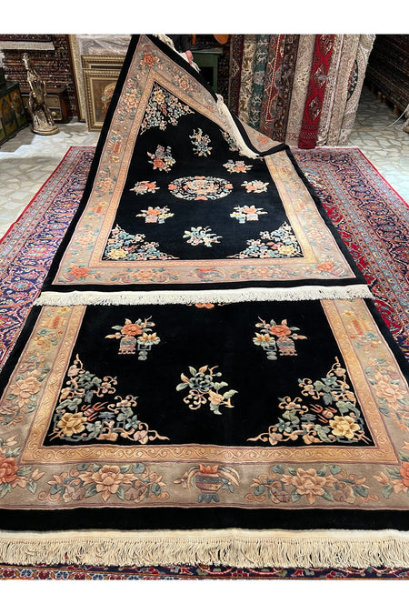 RD RAMAZAN DAG Hand Rug Art Hand-Woven Embossed Chinese Rug Cotton Fringe with Wool Weave Size 275x185 - MALLTURK