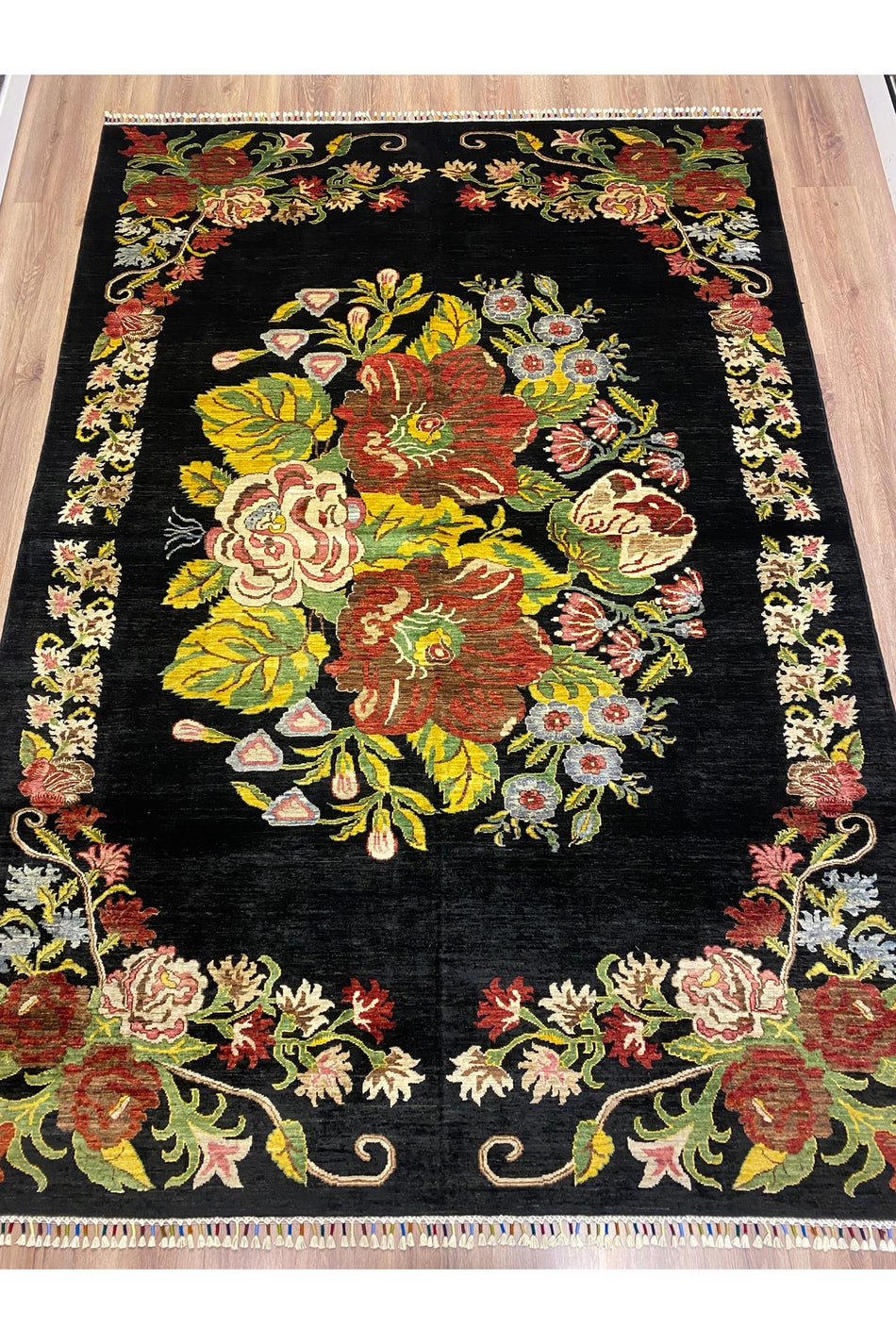 Fethiye Carpet Handwoven Afghan Karabakh Carpet – 100% Wool 100% Handwoven Natural Decorative Carpet Handmade Original Design Modern - MALLTURK